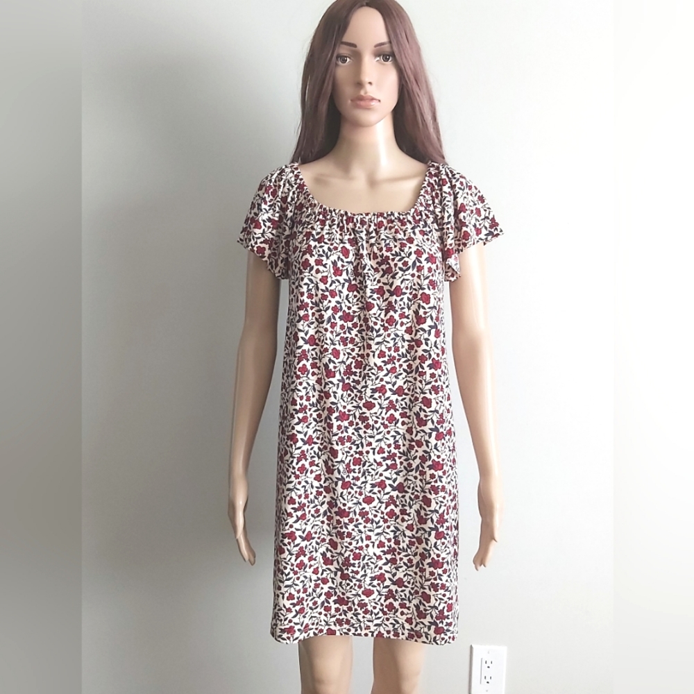 Mango blue read floral Babydoll dress